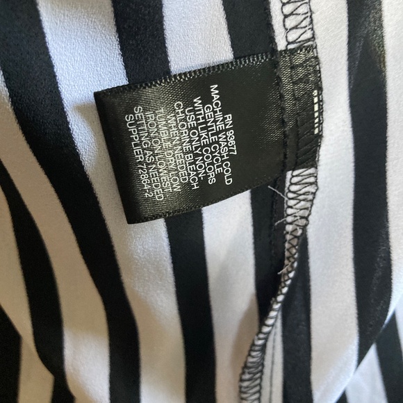 Black and White Striped Button Up Blouse - Picture 8 of 9